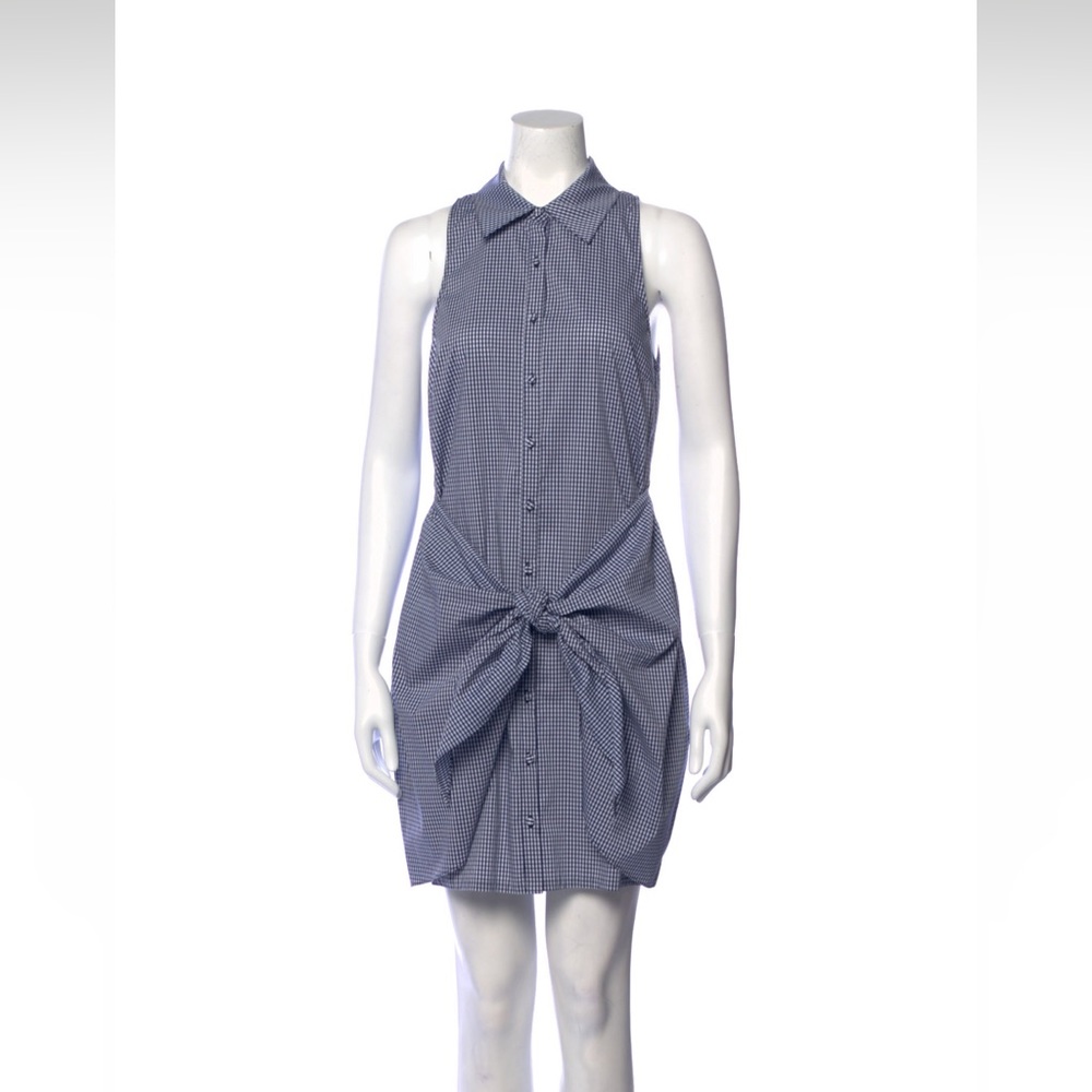 CINQ A SEPT PLAID WRAP AROUND DRESS